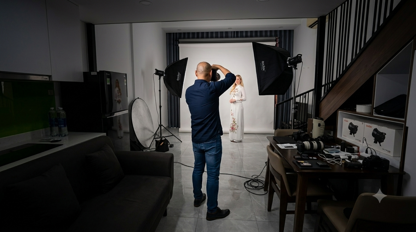 Portrait photography in the studio in Ho Chi Minh City